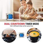 Load image into Gallery viewer, LABART TM02 Digital Kitchen Timer with Dual Countdown Stop Watches Timer/Magnetic Timer Clock with Adjustable Loud Alarm and Backlight