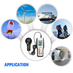 Load image into Gallery viewer, LABART HT-9819 Handheld LCD CFM/CMM Display Anemometer Thermal Thermo-Anemometer Wind Speed Anemograph 0.40-45.00m/Second 80-8858ft/minute
