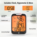 Load image into Gallery viewer, LABART TP358 Bluetooth Thermometer Smart temperature and humidity sensor with built-in clock and backlit display