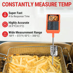 Load image into Gallery viewer, LABART TP510 Waterproof Digital Candy Thermometer with Pot Clip, 8" Long Probe Instant Read Meat Thermometer