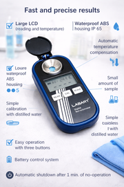 LABART Digital Refractometer for Sugar Content & Honey Brix/R.I./Moisture/Temp/Be' (LB-DR-301)