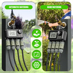 Load image into Gallery viewer, LABART 4-Outlet Sprinkler Timer with Brass Inlet Auto/Manual Watering and Rain Delay HCT-M09