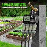 Load image into Gallery viewer, LABART 4-Outlet Sprinkler Timer with Brass Inlet Auto/Manual Watering and Rain Delay HCT-M09