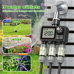 Load image into Gallery viewer, LABART 3-Outlet Sprinkler Timer with Brass Inlet Rain Delay and Automatic/Manual Watering System HCT-M08