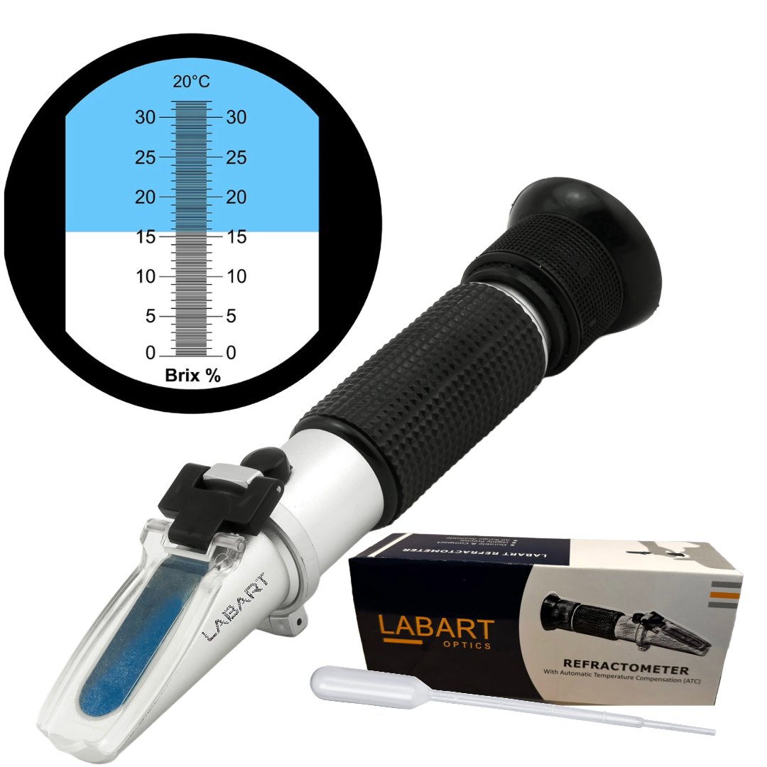 LABART Copper Refractometers with ATC, Brix 0-32% for Sugar