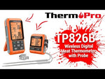 Load and play video in Gallery viewer, LABART TP826B Wireless Dual Meat Probe Cooking Thermometer with HI/Low Alert, IPX4 Food Grill Thermometer