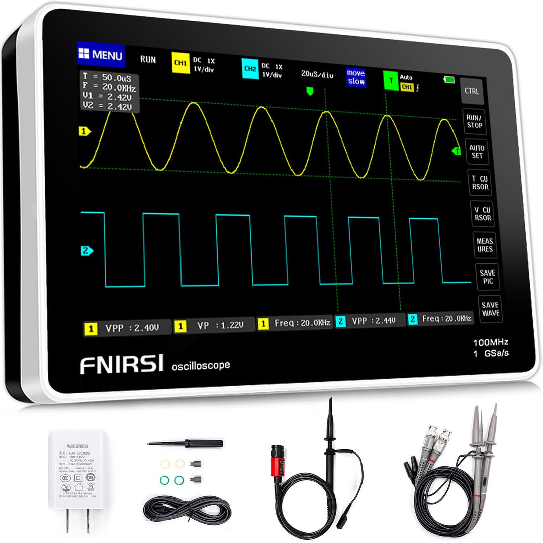 LABART 1013D Plus Oscilloscope Portable Handheld Tablet Oscilloscope with 100X High Voltage Probe