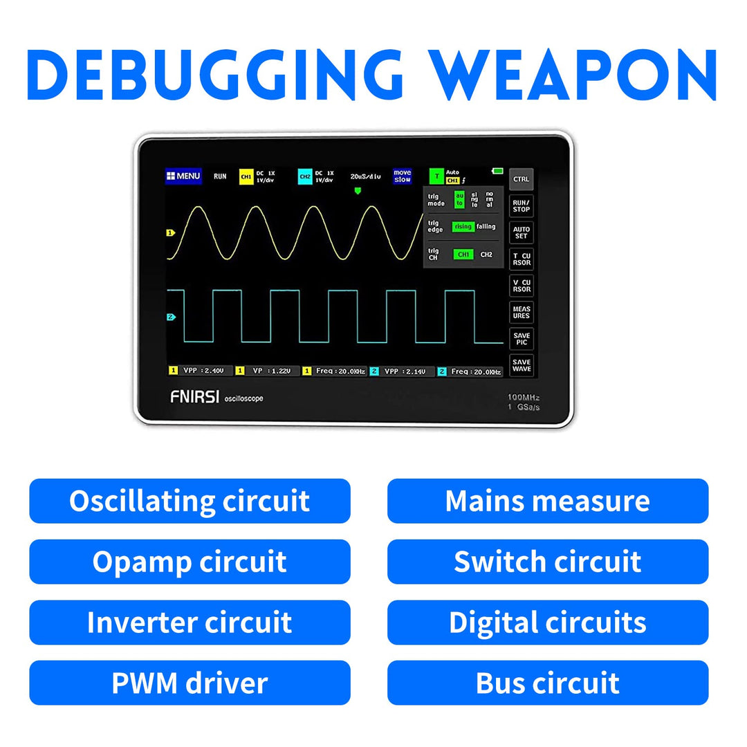 LABART 1013D Plus Oscilloscope Portable Handheld Tablet Oscilloscope with 100X High Voltage Probe