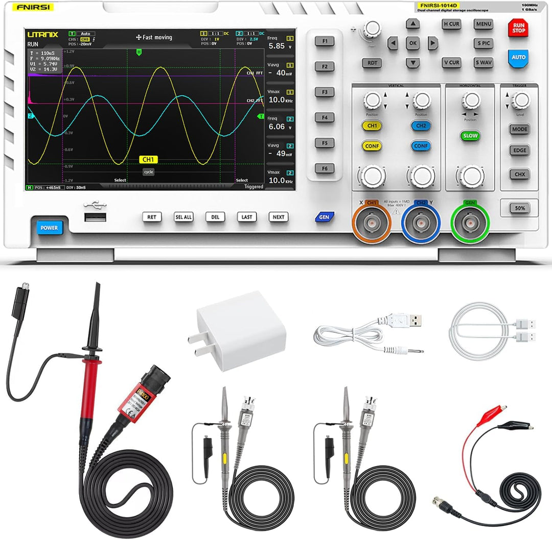 LABART 1014D 2-IN-1 Dual Channel 100MHz 1GS/s Digital Oscilloscope Signal Generator