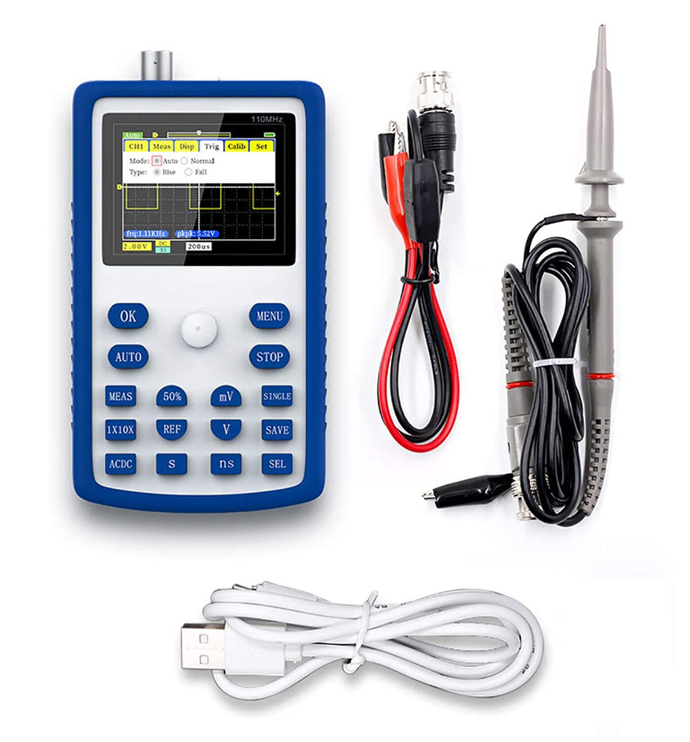 LABART VISLONE Screen Handheld Digital Oscilloscope 500MS/S Sampling Rate with 110MHz Bandwidth 1KHz/3.3V Calibration Square Wave Multipurpose Measuring 1C15
