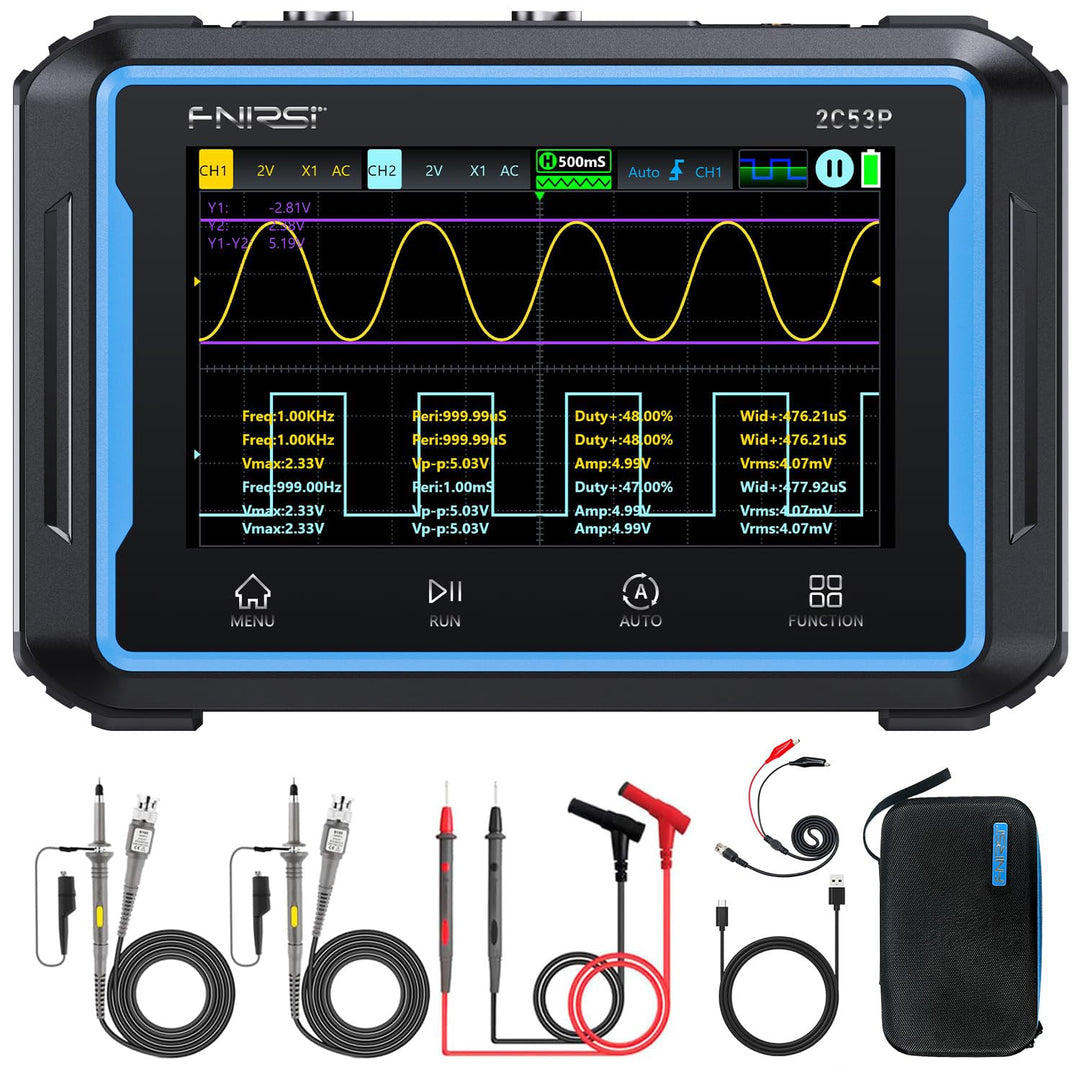 LABART 2C53P Handheld Tablet Oscilloscope Multimeter DDS Signal Generator 3 in 1 2CH Oscilloscope Multimeters with 50Mhz Bandwidth