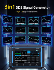 LABART 2C53P Handheld Tablet Oscilloscope Multimeter DDS Signal Generator 3 in 1 2CH Oscilloscope Multimeters with 50Mhz Bandwidth