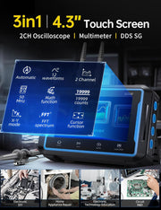 LABART 2C53P Handheld Tablet Oscilloscope Multimeter DDS Signal Generator 3 in 1 2CH Oscilloscope Multimeters with 50Mhz Bandwidth