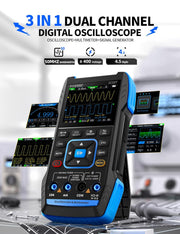 LABART 2C53T Upgraded Handheld Oscilloscope, 50MHz Bandwidth, 3IN1 Digital Oscilloscope Multimeter DDS Generator