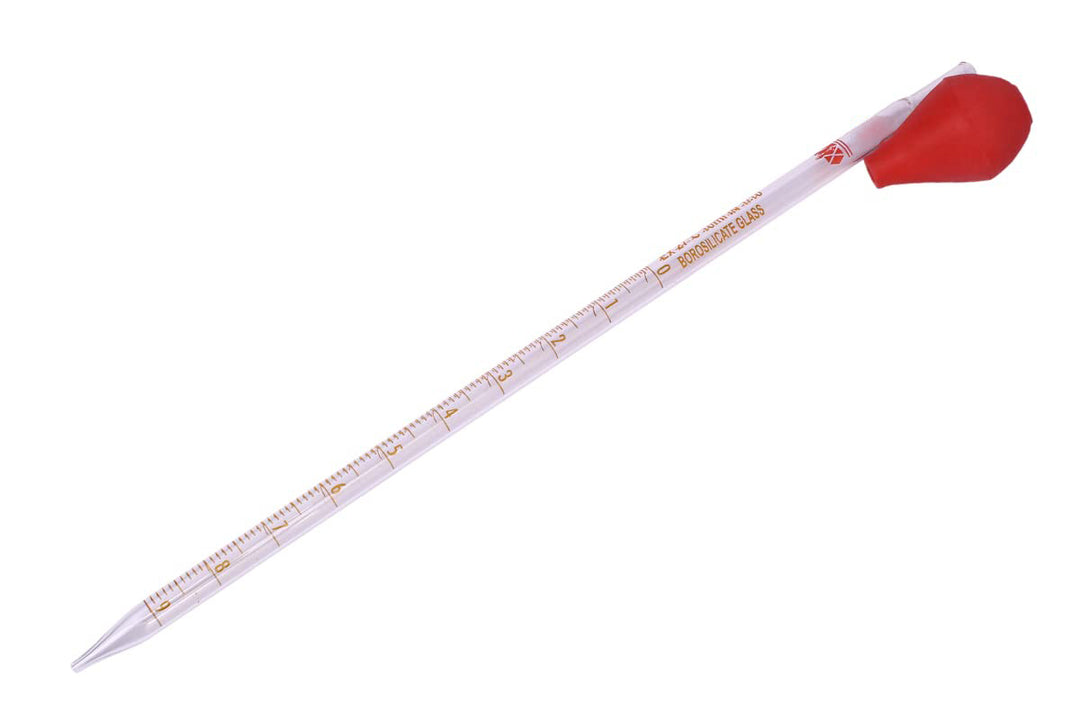 10 ml Serological Pipettes with Clear Graduations with Rubber Bulb