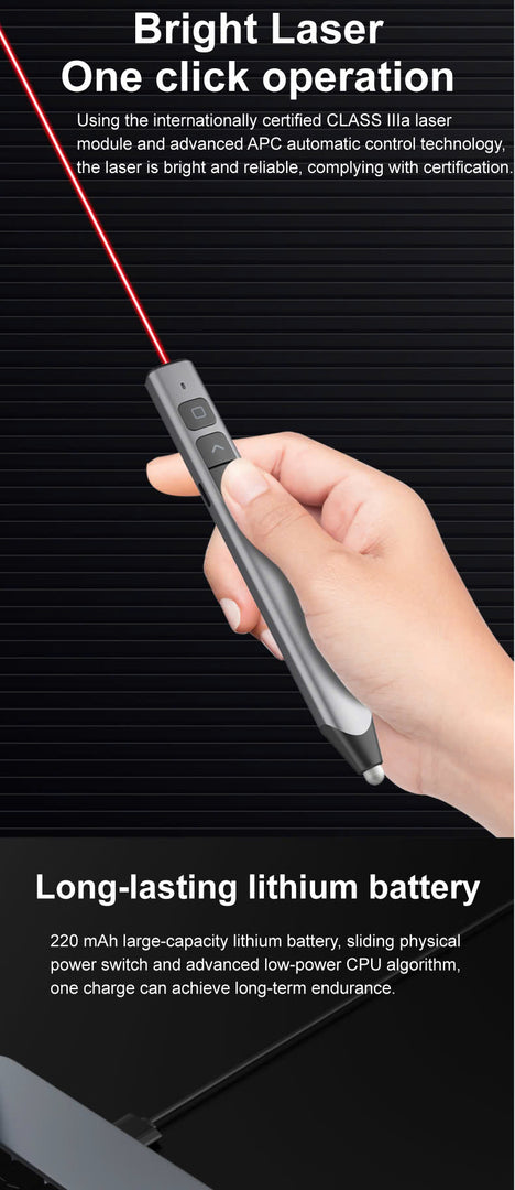 High Quality Rechargeable Wireless Presenter Presentation Digital Laser Pointer N51