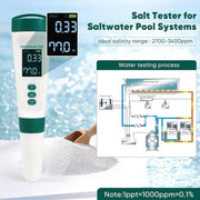 LABART 5-in-1 Digital Water Tester with Voice Function pH/TDS/EC/Salinity/Temp