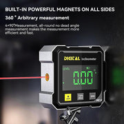 LABART LCD Digital Inclinometer with Laser, 4-Side Strong Magnetic Angle Gauge