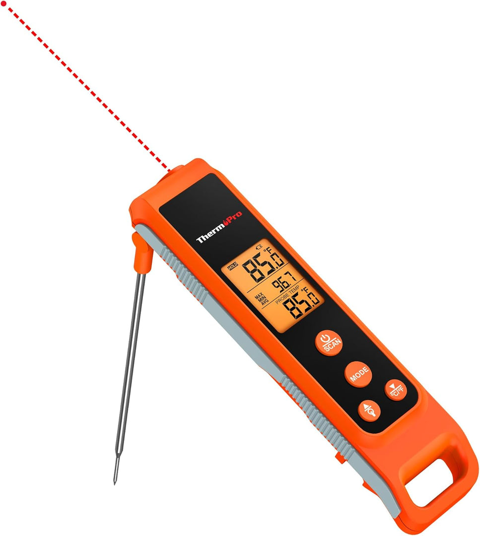 LABART TP420 2-in-1 Instant-Read Thermometer for Cooking, Infrared Kitchen Thermometer with Meat Probe, Non-Contact Laser Thermometer for Meat, Griddle, Oven