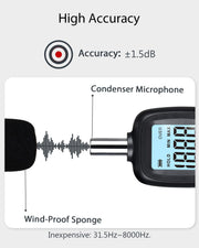 LABART 30-130 dBA Digital Sound Meter Noise Level Reader Portable Tester