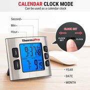 LABART TM02 Digital Kitchen Timer with Dual Countdown Stop Watches Timer/Magnetic Timer Clock with Adjustable Loud Alarm and Backlight