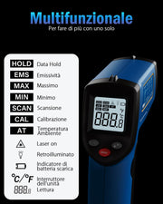 LABART Laser Infrared Thermometer Gun Digital for Pizza Oven and Reptiles, -58~986℉(-50~530℃)