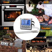 TP17 Dual Probe Digital Meat Thermometer with LCD Backlight, Timer mode and Dual Probes