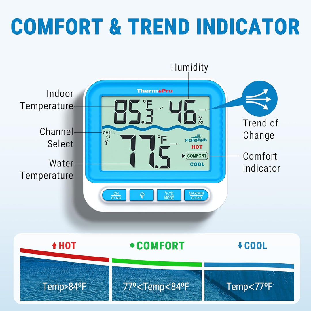 LABART Digital 500-ft Wireless Pool Thermometer TP211B