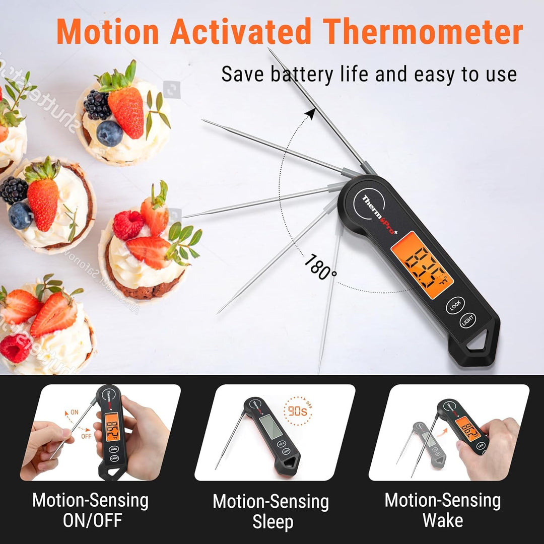 LABART Digital Instant Read Meat Thermometer – Waterproof with Backlit Display for Grill, BBQ & Cooking TP19H