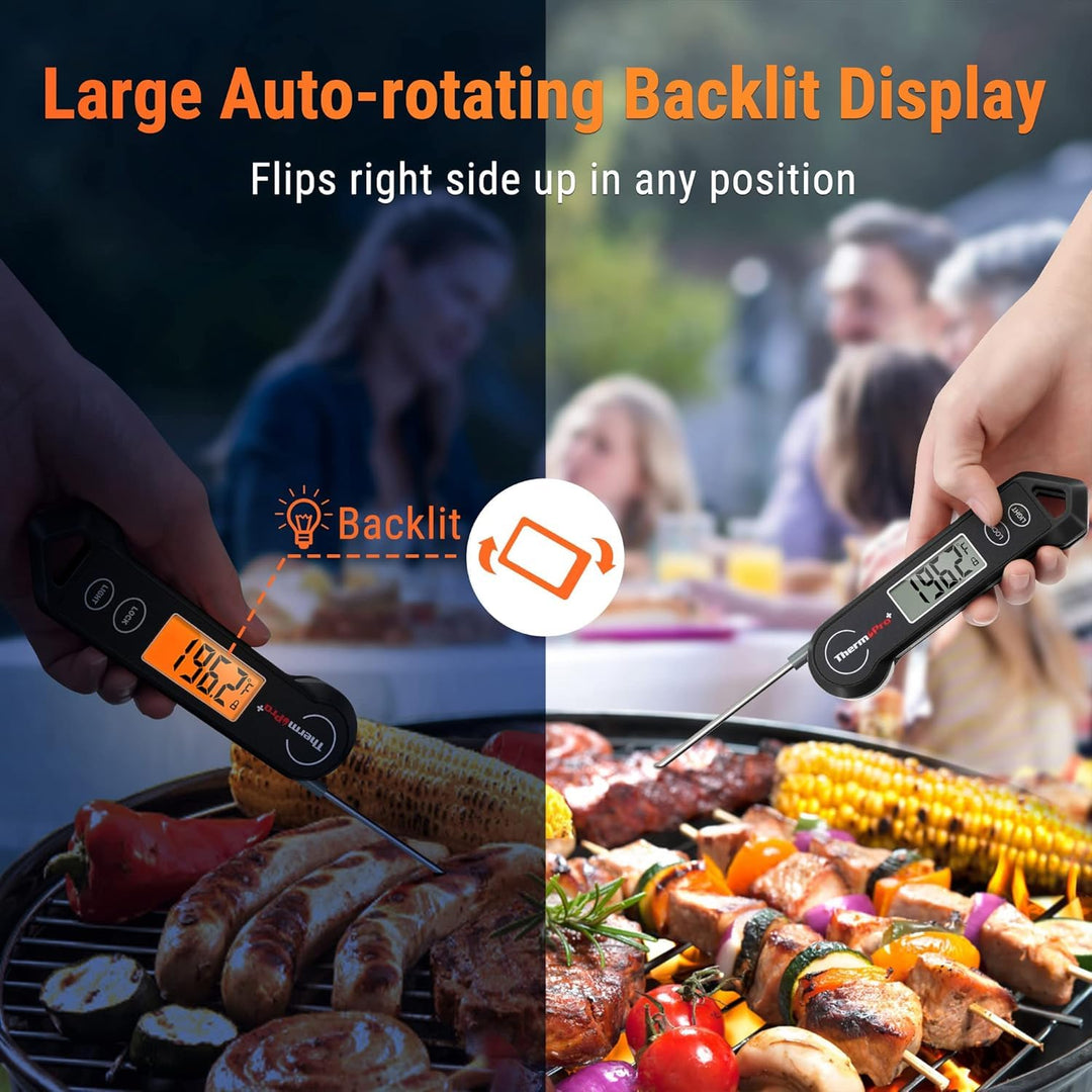 LABART Digital Instant Read Meat Thermometer – Waterproof with Backlit Display for Grill, BBQ & Cooking TP19H