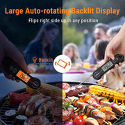 LABART Digital Instant Read Meat Thermometer – Waterproof with Backlit Display for Grill, BBQ & Cooking TP19H