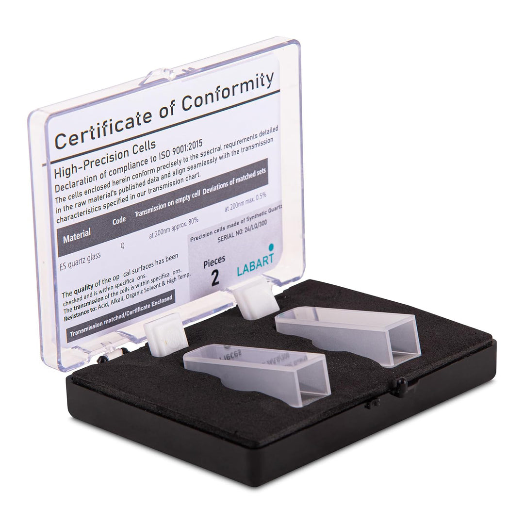 LABART™ 1mm Pathlength, 0.35ml Glass Spectrophotometer Cuvette, 2 Windows G-101