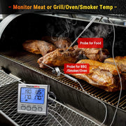 TP17 Dual Probe Digital Meat Thermometer with LCD Backlight, Timer mode and Dual Probes