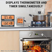 LABART TP16S Digital Meat Thermometer with Timer & Backlight for BBQ, Grill, Smoker & Candy