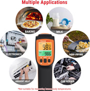 LABART TP450 Dual Laser Temperature Gun for Cooking with Adjustable Emissivity Temp Gun -58℉to 1022℉