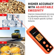 LABART TP410 Infrared Thermometer Gun for Cooking, Temperature Gun with Range -58℉~1022℉ for Pizza Oven Accessories