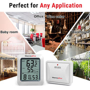 LABART TP60 Digital Hygrometer Indoor Outdoor Thermometer Wireless Temperature and Humidity Gauge