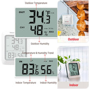 LABART TP60 Digital Hygrometer Indoor Outdoor Thermometer Wireless Temperature and Humidity Gauge