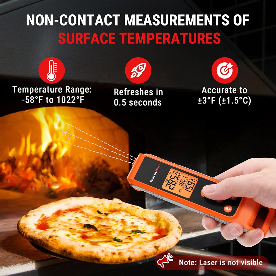 LABART TP420 2-in-1 Instant-Read Thermometer for Cooking, Infrared Kitchen Thermometer with Meat Probe, Non-Contact Laser Thermometer for Meat, Griddle, Oven