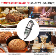 LABART ThermoPro TP02S Instant Read Digital Meat Thermometer with Long Stainless Steel Probe for Cooking, BBQ, Grill, Oven, Oil & More