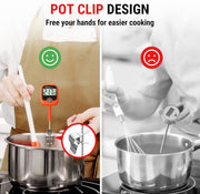 LABART TP509 Candy Thermometer with Pot Clip, Instant Read Meat Digital Thermometer with LCD