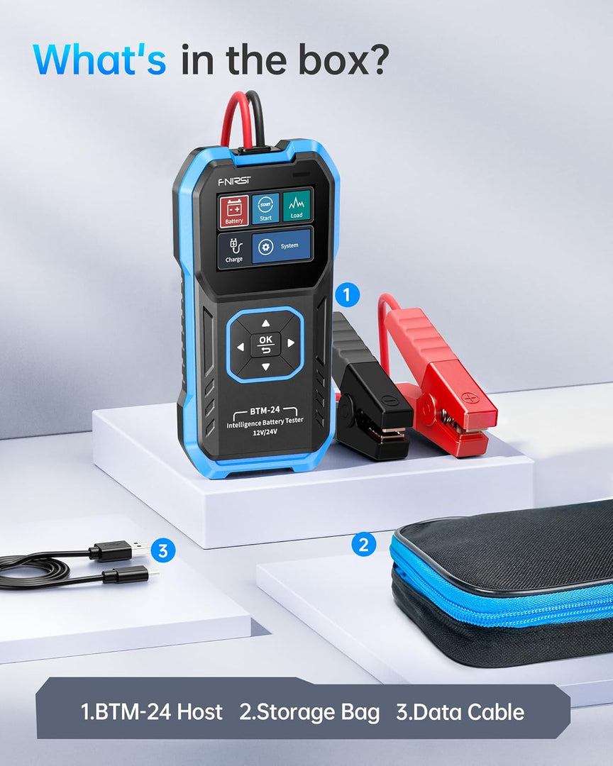 LABART BTM-24 Car Battery Tester 12V 24V, 0-2000 CCA Automotive Alternator Tester, Battery Life Voltage Internal Resistance Charging