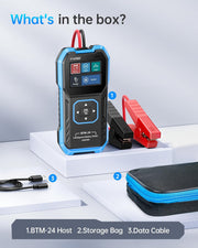 LABART BTM-24 Car Battery Tester 12V 24V, 0-2000 CCA Automotive Alternator Tester, Battery Life Voltage Internal Resistance Charging
