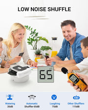 LABART One-Click Automatic Card Shuffler-Rechargeable for 1-2 Decks Low Noise & Efficient for Poker