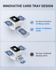 LABART One-Click Automatic Card Shuffler-Rechargeable for 1-2 Decks Low Noise & Efficient for Poker