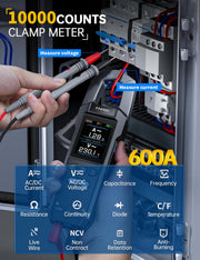 LABART DMC-100 True RMS Digital Clamp Meter – 600A AC/DC Multimeter with NCV & Temperature Measurement