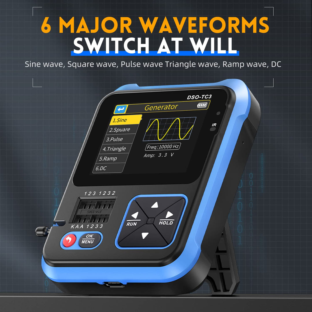 LABART DSO-TC3 Oscilloscope - 3-in-1 Handheld Oscilloscope & DDS Signal Generator & Transistor Tester