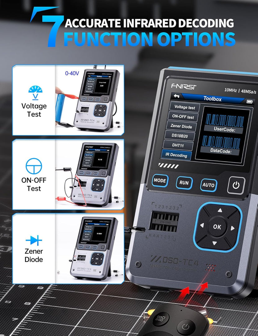 LABART DSO-TC4 3-IN-1 10MHz 48MSa/s Digital Oscilloscope Transistor Tester Signal Generator