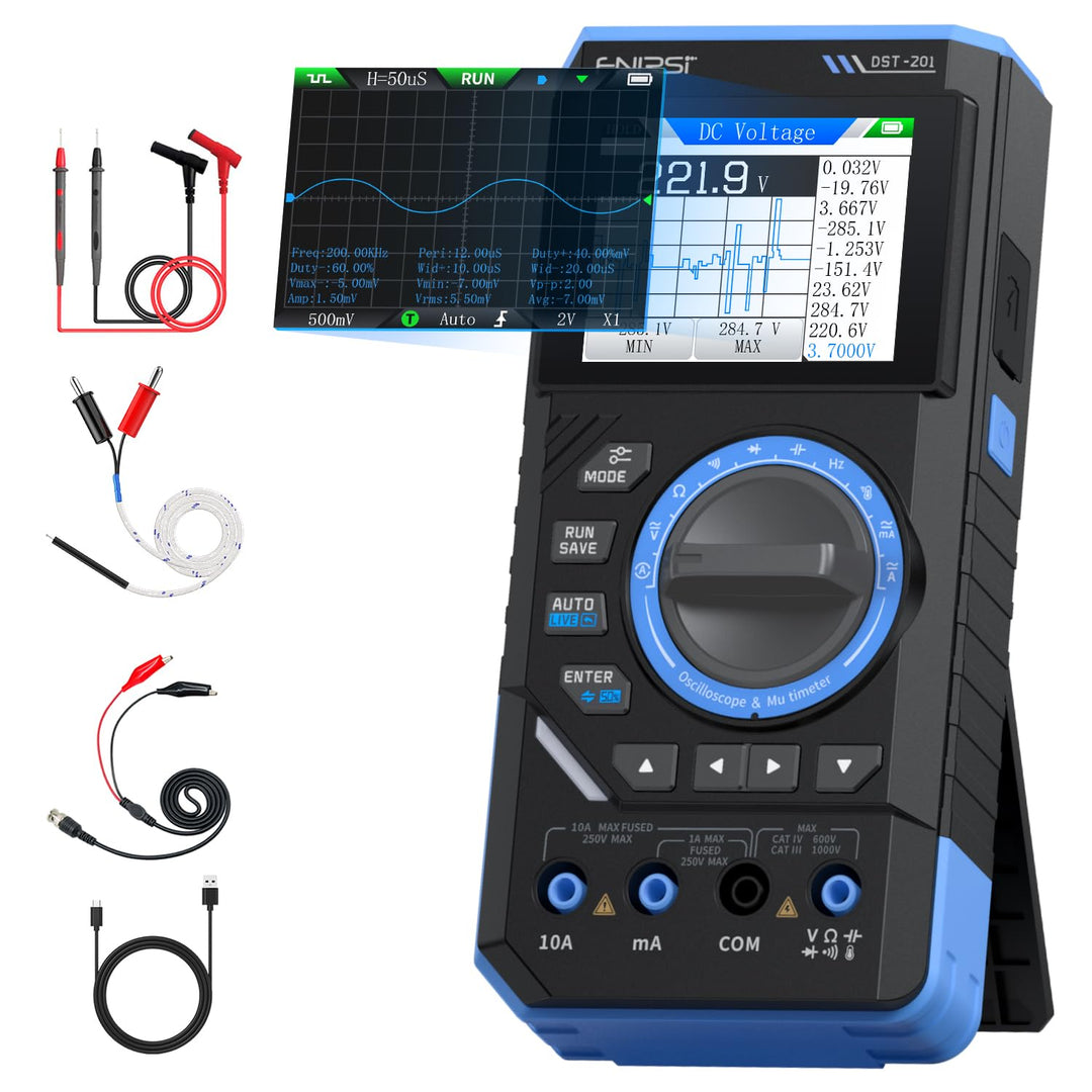 LABART DST-201 3IN1 Digital Multimeter 19999 Counts TRMS, 1MHz Bandwidth Handheld Oscilloscope Multimeter DDS Generator