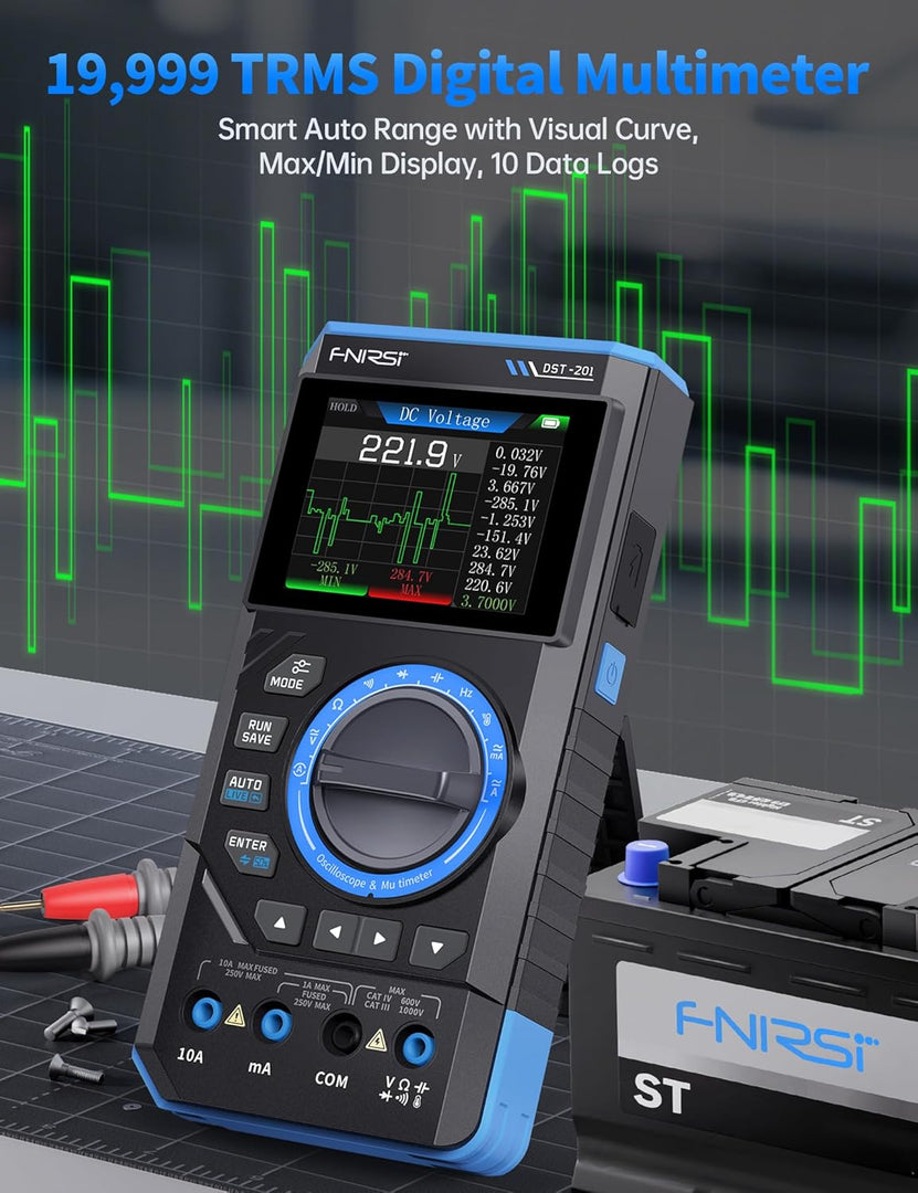 LABART DST-201 3IN1 Digital Multimeter 19999 Counts TRMS, 1MHz Bandwidth Handheld Oscilloscope Multimeter DDS Generator